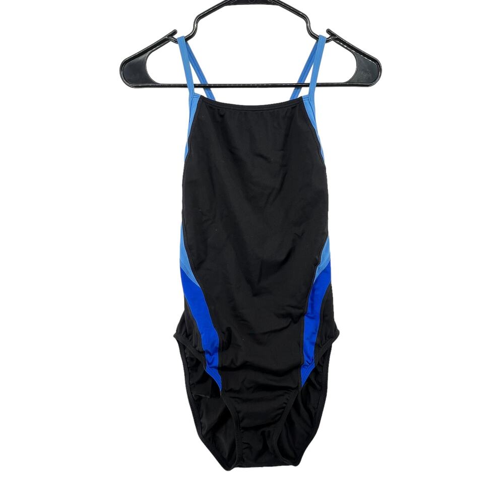 Speedo Black and Blue One-Piece Swimsuit